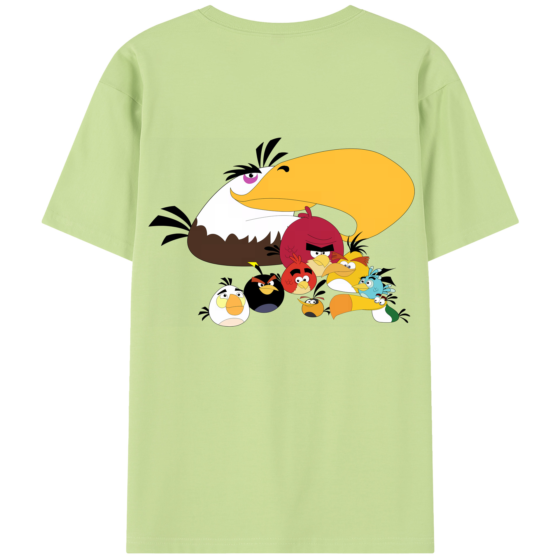 （画像用） Angry Birds アングリーバード 綿100％半袖Tシャツ（背面プリント）